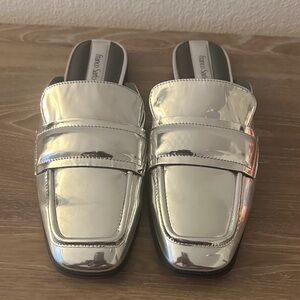 Franco Sarto Women's Metallic Silver Mules